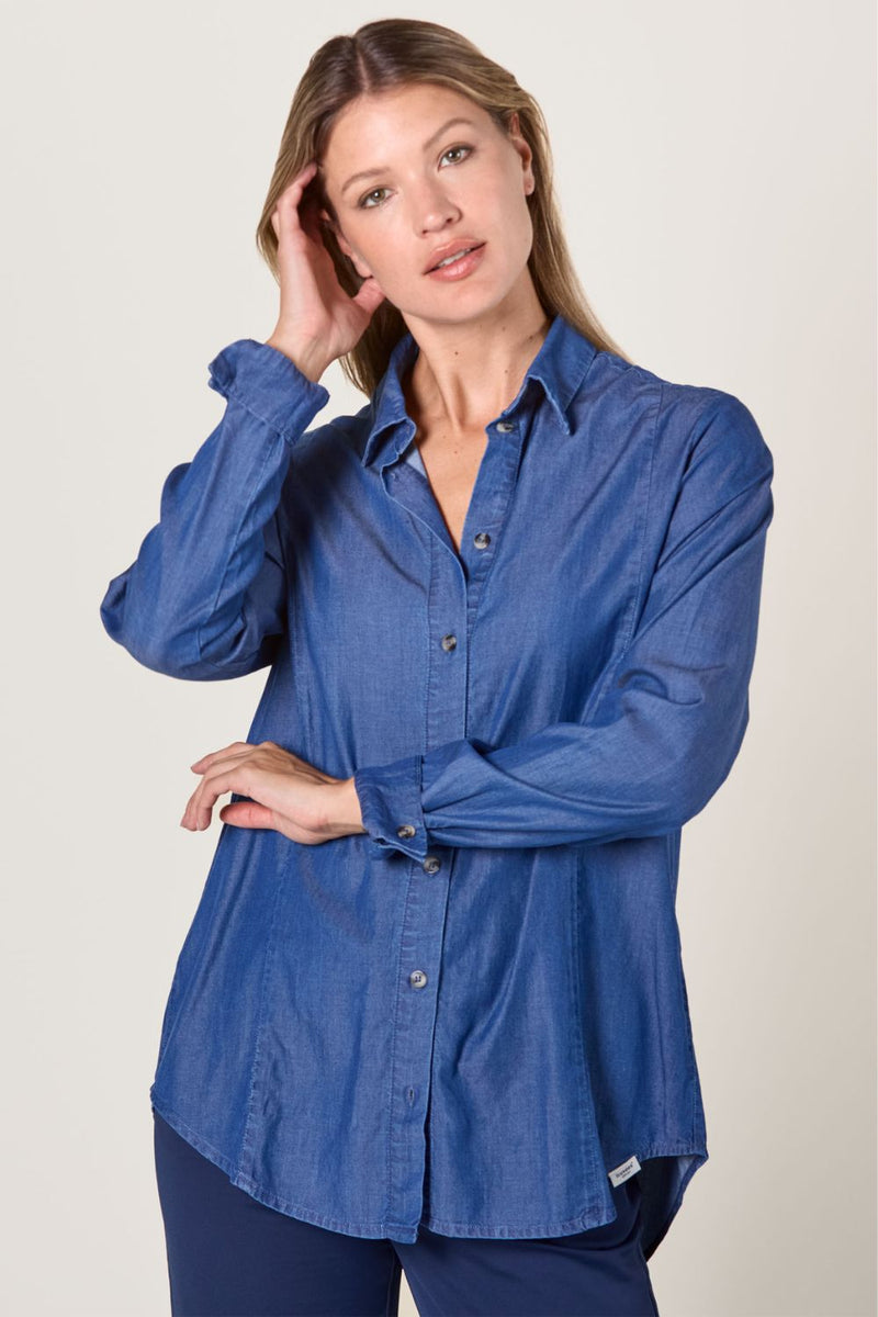 Women's UV Lite long shirt - Dark Denim - Nuvées - UPF 50+ – KER SUN