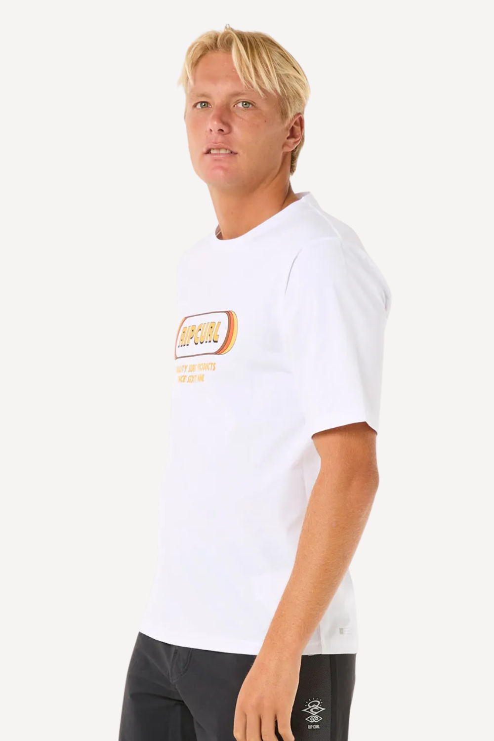 T-shirt de bain anti-UV blanc Rip Curl pour homme, léger et confortable, certifié UPF 50+.